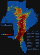 Hurricane Helene power outage