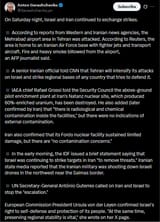 On Saturday night, Israel and Iran continued to exchange strikes. 14-06-2025, Iran also confirmed that its Fordo nuclear facility sustained limited damage P1