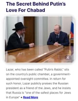 putin&#039;s love for chabad