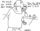 protesters with kids