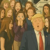 Trump Women Fans Ghibli AI
