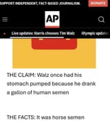 walz drinks horse semen
