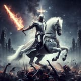 ai_art_armor_soldier_white_horse_firesword_city_decay_cross_infinity