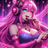 ai_art_sexy_pink_girl_music_harmonica_piano
