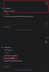 Google Gemini plays Hangman