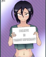 i believe in tomboy supremacy hitomi chan anime girl sign