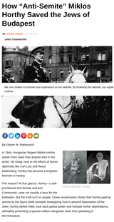 How “Anti-Semite” Miklos Horthy Saved the Jews of Budapest How “Anti-Semite” Miklos Horthy Saved the Jews of Budapest