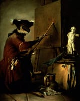 Jean Baptiste Simeon Chardin - The Monkey Painter 1740 - (MeisterDrucke-285785)