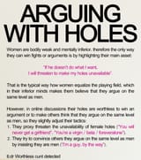arguing with holes