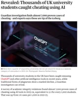 Thousands of UK university students caught cheating using AI Higher education