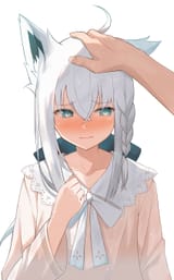 Fubuki headpat blushing