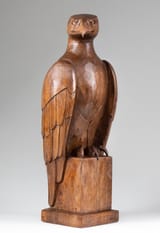 Wilhelm Siegmund Anton Louis Krieger (Norderney, Province of Hanover, German Reich 1877-1945 Herrsching am Ammersee, Upper Bavaria, Occupied Germany) Perched Eagle, Allach SS porcelain design Model K10 - Glazed wood 1938 (view 3)