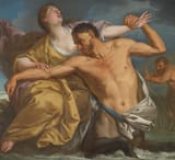 Italian school (18th century) The Slaying of Nessus by Hercules - Oil on canvas-min