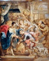 Peter Paul Rubens (Siegen 1577-1640 Antwerp) Reconciliation of King Henry III and King Henry of Navarre - oil on canvas 1628a [Castle of Plessis 30 Apr. 1588] (study, upscaled)