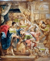 Peter Paul Rubens (Siegen 1577-1640 Antwerp) Reconciliation of King Henry III and King Henry of Navarre - oil on canvas 1628b (study, upscaled)