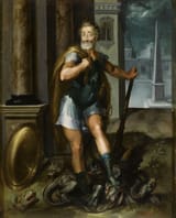 Unknown artist (French 16th c.) Henry IV as Hercules defeating the Hydra - oil on canvas c.1600