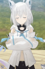Arme verschränkt, oči zatvoren, ears twitching_Fubuki
