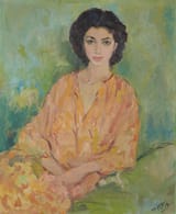 Mehdi Vishkai (Rasht, Gilan Province, Guarded Domains of Iran 1920-2006) Portrait of a seated woman - Oil on canvas 1979