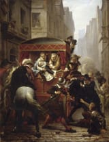 Charles-Gustave Housez (Condé-sur-l&#039;Escaut 1822-1894 Blâmont) Death of Henry IV and arrest of Ravaillac - oil on canvas 1859 [Paris 14 May 1610]