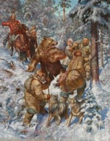 Vladimir Viktorovich Chumakov-Orleansky (Moscow, USSR 1962-) Winter Hunting - Oil on canvas