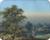 Josef Matěj Navrátil (Slaný, Rakovnický kraj, Kingdom of Bohemia, H.R.E. 1798-1865 Prague, Kingdom of Bohemia, Empire of Austria) Stromoví (Tree cover) - Kvaš na papíře c.1850-min