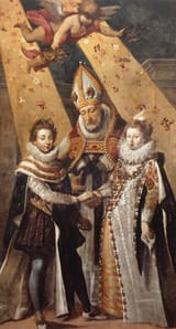 Jean Chalette (Troyes 1581-1644 Toulouse) Marriage of Louis XIII and Anne of Austria - oil on canvas c.1615a [Bordeaux 21 Nov. 1615]