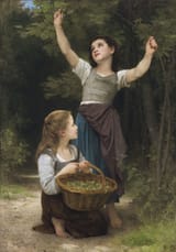 William-Adolphe Bouguereau (La Rochelle, Charente-Inférieure, Kingdom of France 1825-1905 La Rochelle, Charente-Inférieure, French Republic) Récolte de noisettes (Hazelnut harvest) - Huile sur toile 1883