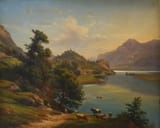 Carl Christian Sparmann (Hintermauer bei Meißen, Electorate of Saxony, Holy Roman Empire 1805-1864 Dresden, Kingdom of Saxony, German Confederation) Bucolic Landscape - Oil on canvas
