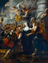 Peter Paul Rubens (Siegen 1577-1640 Antwerp) Flight of the queen from the Castle of Blois - oil on canvas 1622-25a [descended with a rope, night 21-22 Febr. 1619]