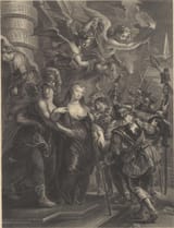 Peter Paul Rubens (Siegen 1577-1640 Antwerp) Flight of the queen from the Castle of Blois - oil on canvas 1622-25c [1709 lithograph copy by Cornelis Vermeulen]