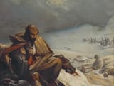 Constantin Daniel Stahi (Dobreni, Neamț County, Principality of Moldavia 1844-1920 Iași, Iași County, Kingdom of Romania) The retreat from Russia - Oil on canvas 1882