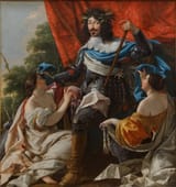 Simon Vouet (Paris 1590-1649 ibid.) Louis XIII between France and Navarre - oil on canvas 1620