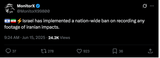 Screenshot 2025-06-15 at 13-08-09 (10) Monitor𝕏 on X 🇮🇱🇮🇷⚡Israel has implemented a nation-wide ban on recording any footage of iranian impacts. _ X