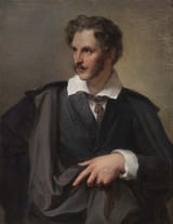 Vincenzo Camuccini (Rome, State of the Church 1771-1844 ibidem) Portrait of the miniaturist August Grahl - Oil on canvas c.1828-min