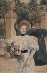 Adolfo Lozano Sidro (Priego de Córdoba, Province of Córdoba, Kingdom of Spain 1872-1935 ibidem) Women - Oil on canvas 1895