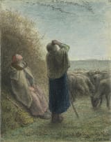 Jean-François Millet (Gruchy, Manche, Kingdom of France 1814-1875 Barbizon, Seine-et-Marne, French Republic) Le Passage des oies sauvages (The Wild Geese Passage) - astel and crayon noir on paper c.1863