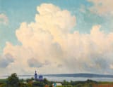 Boris Valentinovich Shcherbakov (Petrograd, Russian Empire 1916-1995 Moscow, Russian Federation) Volga - Oil on cardboard