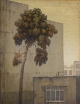Taher Pour Heidari (Rafsanjan, Kerman province, Islamic Republic of Iran 1984-) Tree in a cityscape - Oil on canvas 2023