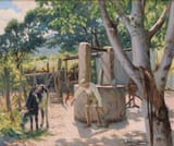 Ricardo López Cabrera (Cantillana, Province of Seville, Kingdom of Spain 1864-1950 Seville, Province of Seville, Spanish State) Drawing water from the well - Oil on canvas