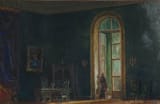 Mstislav Valerianovich Dobuzhinsky (Novgorod, Novgorod Governorate, Russian Empire 1875-1957 New York City, New York, U.S.A.) Interior Scene - Gouache on paper