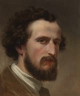 Rudolf Julius Benno Hübner (Oels, Duchy of Oels, Kingdom of Prussia 1806-1882 Loschwitz, Kingdom of Saxony, German Reich) Portrait of the Painter Carl Friedrich Lessing (1808-1880) - Oil on canvas c.1839