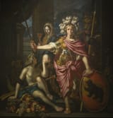 Joseph Werner der Jüngere (Bern, Canton of Bern, Swiss Confederacy 1637-1710 ibidem) Berna, Allegory on the State of Berne, protected by bears and surrounded by Faith and Prosperity - Oil on canvas 1682