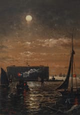 Granville Perkins (Baltimore, Maryland, U.S.A. 1830-1895 New York City, New York, U.S.A.) New York Harbor - Oil on canvas