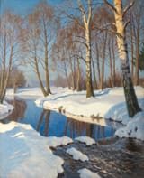 Mikhail Markianovich Germashev (Volchansk, Kharkov Governorate, Russian Empire 1867-1930 Paris, French Republic) Winter in the Forest - Oil on canvas