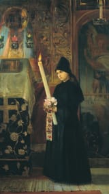Nikolay Aleksandrovich Bruni (St. Petersburg, Russian Empire 1856-1935 Leningrad, USSR) Свеченосица (Candle-bearer) - Холст, масло 1891