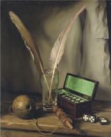Sergei Petrovich Ivanov (Moscow, Russian Empire 1893-1983 Paris, French Republic) Still life with dominoes - Oil on canvas 1944