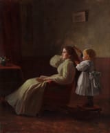 Nicholas Richard Brewer (High Forest, Minnesota, U.S.A. 1857-1949 St. Paul, Minnesota, U.S.A.) Combing Mother&#039;s Hair - Oil on canvas