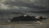 Constantin Meunier (Etterbeek, Province of Brabant, Kingdom of Belgium 1831-1905 Ixelles, Province of Brabant, Kingdom of Belgium) Ophelie - Huile sur toile