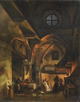 Northern Italian School (19th Century) Monaci in cucina (Monks in the kitchen) - Olio su carta