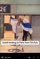 Israeli cunt lands in Paris and gets booood